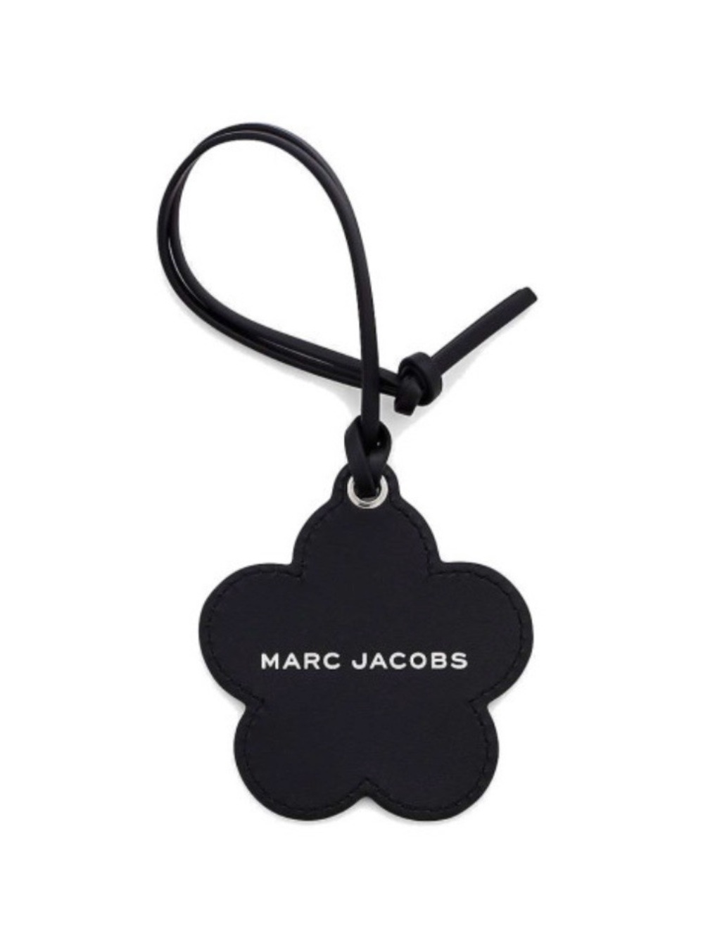 Marc Jacobs Black Flower Leather Bag Charm Keychain